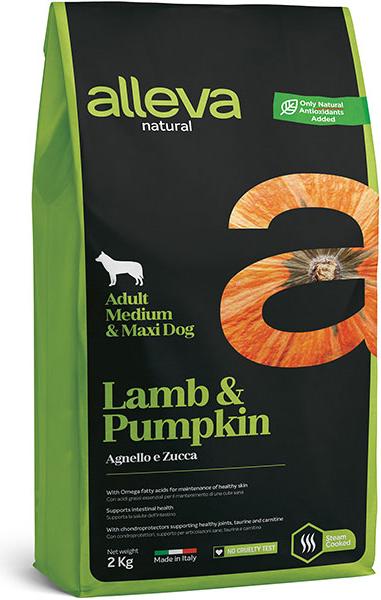 Сухой корм Alleva Natural Adult Medium/Maxi для собак средних и крупных пород (Ягненок и тыква)